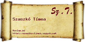 Szaszkó Tímea névjegykártya