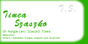 timea szaszko business card