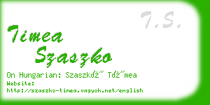 timea szaszko business card